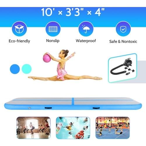 10ft Inflatable Air track Mat Inflatable Gymnastics Tumbling Training Board with Electric Pump