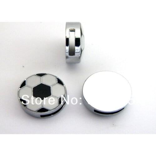 Soccer 8mm slide Charms 100pcs zinc alloy fit wristband petcollar keychain wholesales