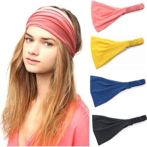 3pcs Yoga Hair Bands Women Running Fitness Exercise Yoga Training Sport Headband Turban Solid Color Gym Sweatband Head Wrap