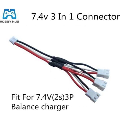 3 in 1 battery parallel charging cable for Syma X8C 3In1 plug 7.4V 2s lipo battery charging cable 3P white balance charger