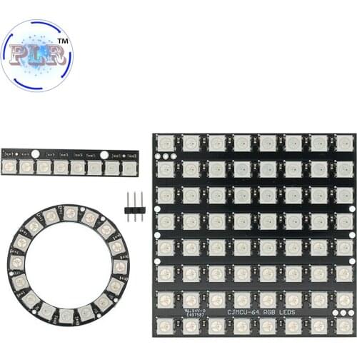5PCS 8 16 64 Channel WS2812 WS2812B WS 2811 5050 RGB Lamp Panel Module PLR 5V 8Bit 16Bit 64Bit 8X8 Rainbow LED Precise