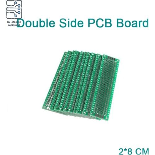 5PCS Double Sided Prototype PCB Breadboard 2x8 cm FR4 Glass Fiber 20x80 mm Diy Kit Tinned Universal Expansion Board Module