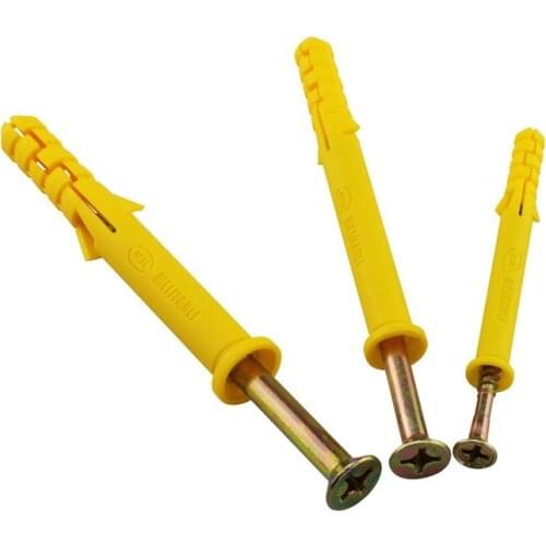 50PCS M6 M8 M10 Plastic Expansion Anchor Pipe Rubber Plug Nylon Column Expansion Screw Anchor Plug Wall Plugs With Screw