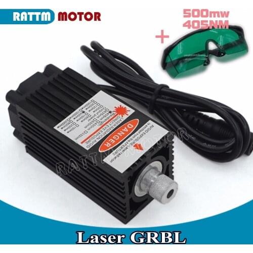 500mw 405NM focusing blue purple laser module engraving laser tube + safety goggles