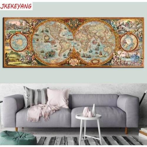 5D DIY square/round Diamond painting world map Cross Stitch Diamond Embroidery Pattern Rhinestone J2896