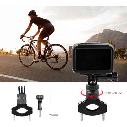 Bicycle Motorcycle Handlebar Aluminum Clip Bracket Mount Holder Clamp for Osmo Action Gopro Hero 5 6 7 8 Sports Camera