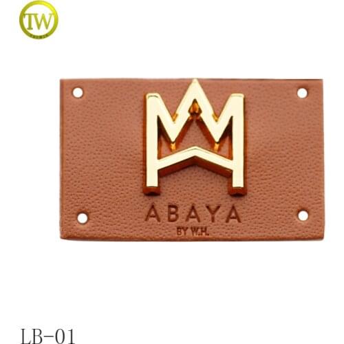 Custom personalized logo genuine leather label/ leather patch and tags for garment