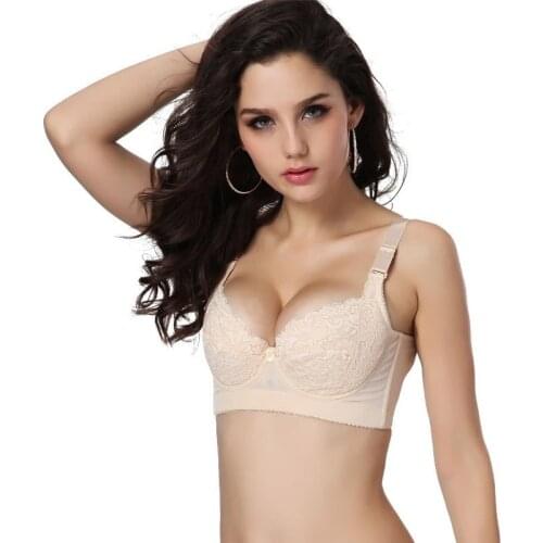 Large Big Size Lace Bra for Women double big cup Bra Underwear Sexy Lingerie Super Push up Bra gather breast t shirt cotton bra