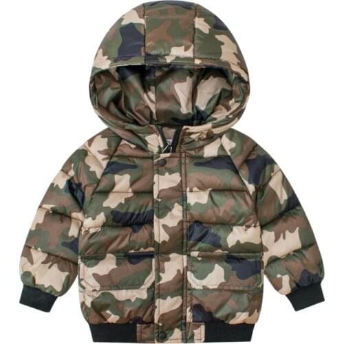 2 4 6 Years Baby Boys Coats Winter Autumn Kids Down Cotton Jacket Warm Childrens' jacket Parka for Girl Camouflage Kids Clothing