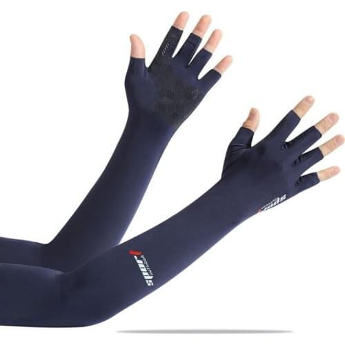 Summer 1 Pairs Cooling Arm Sleeves Men Ice Silk Elbow Cover Cycling Run Fishing Driver UV Sun Protection Outdoor Arm Sleeves