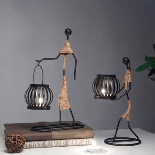 Metal Candlestick Abstract People Sculpture Candle Holder Home Decoration Art Kitchen Restaurant Romantic Candlestick