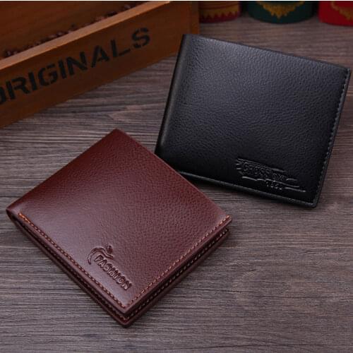 Men PU Leather Bifold Wallet Masculina Billetera Hombre Portafoglio Credit Card ID Holder Cash Purse Clutch Wallets Slim Casual