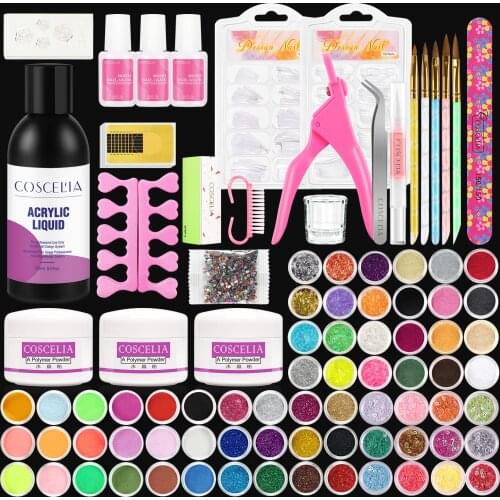 Acrylic Powder Extension Set Drill Machine 150ML Liquid Carving Nail Art Design Decoration Manicure Tools Acrylics for Nails