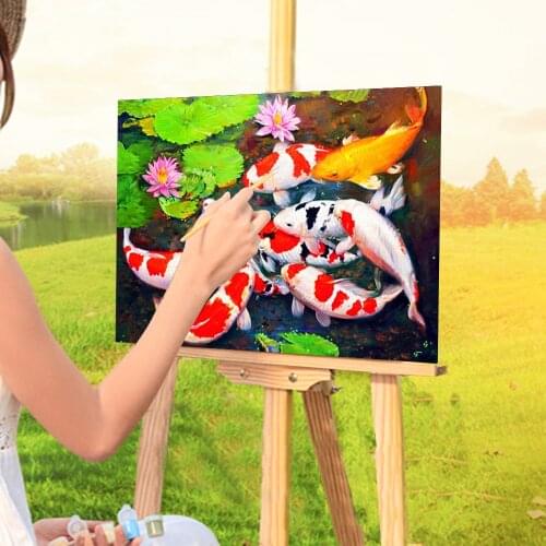 Animal Carp DIY Painting By Numbers Kit Acrylic Paints 40*50 Picture By Numbers Photo Loft Wall Picture Children Wholesale