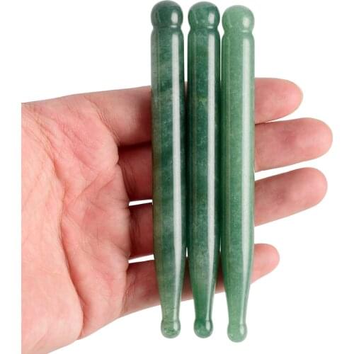 Natural Green Aventurine Gua Sha Stick Eye Acupuntura Point Pen CrystalStone Scraper China Traditional Therapy Jade Massage Tool