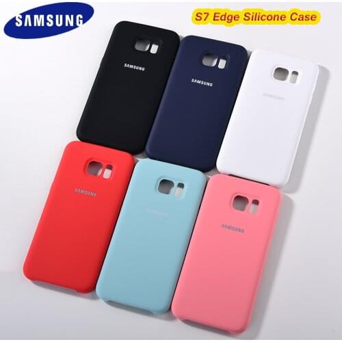 Original Samsung S7 Edge Liquid Silicone Back Case Smooth-touch Fitted Phone Protection Cover For Galaxy S7 Edge With Logo Shell