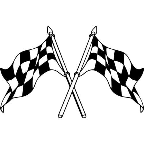 Crossed Checkered Racing Flags Auto Racing Car Decal for Motorcycle Safe Helmet Decoration Art Stickers