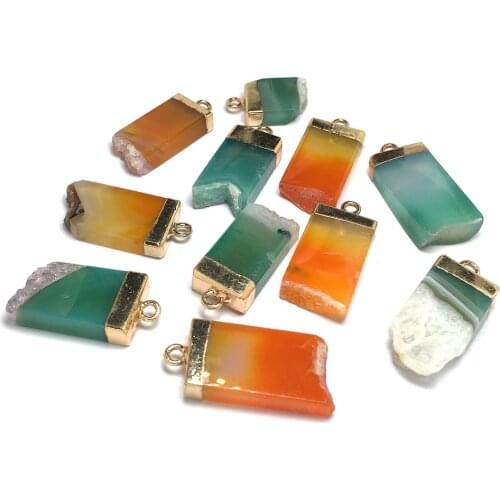 1Pcs New Natural Stone Pendant Crystal Agates Charms Quartz Pendants For Jewelry Making DIY Necklace Accessories Gift For Women
