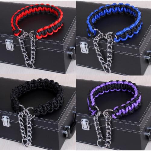 Professional Metal Pinch Adjustable Pet Dog Training Walking Chain Collar Strong Dog Collars Pet Neck Rope for Medium Large Dog