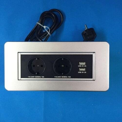 Manual all aluminum alloy audio visual socket with VGA HDMI for office high class use