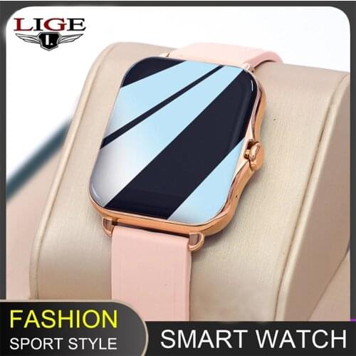 LIGE Smart Watch Men Bluetooth Call ECG Woman Smart Bracelet Heart Rate Fitness Tracker 1.69 Inch Screen Waterproof Smartwatch