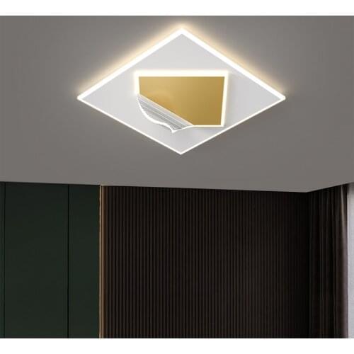 Modern Gold Geometry Art LED Ceiling Lights For Bedroom Living Room Kitchen Cafe Bar Restaurant Party Indoor Lighting Decoration