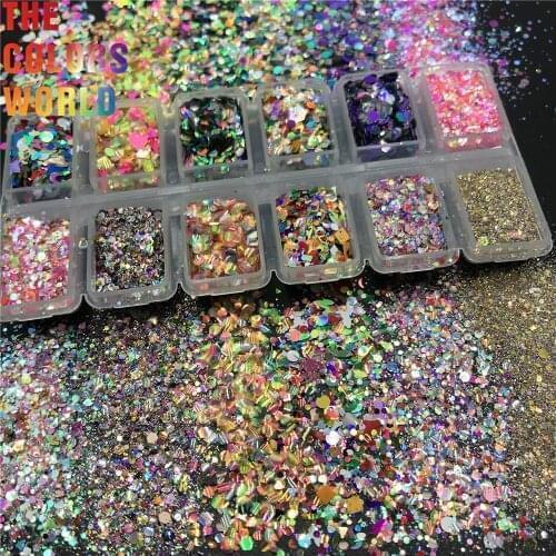 TCT-580 Mix Colors Nail Glitter Nail Art Decoration Shinning Glitter uñas Tumbler Crafts Блестящие Ногти Festival Accessories