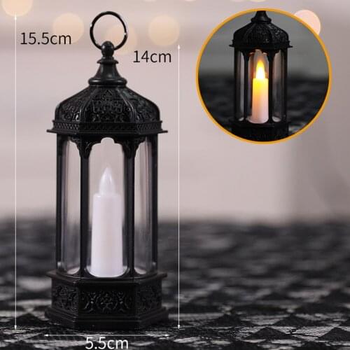 Halloween Decoration LED Candle Lantern Lamp Vintage Hanging Light With Hook Battery Includes Halloween Party Home Supplies