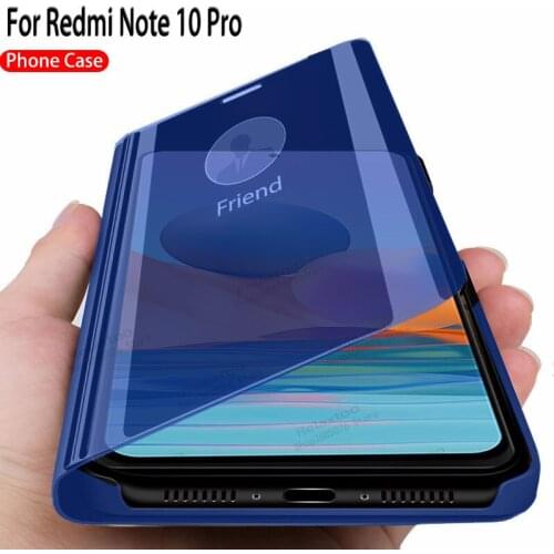 Case for redmi note 10 pro smart mirror flip case For xiaomi redmi note10 note10 pro 10pro note10pro magnetic stand phone cover