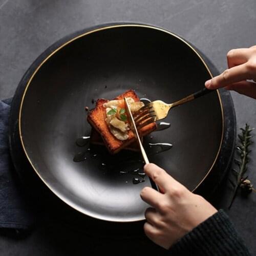 Japanese creative special-shaped ceramic plate large salad plate western food plate hotel tableware household dish plate