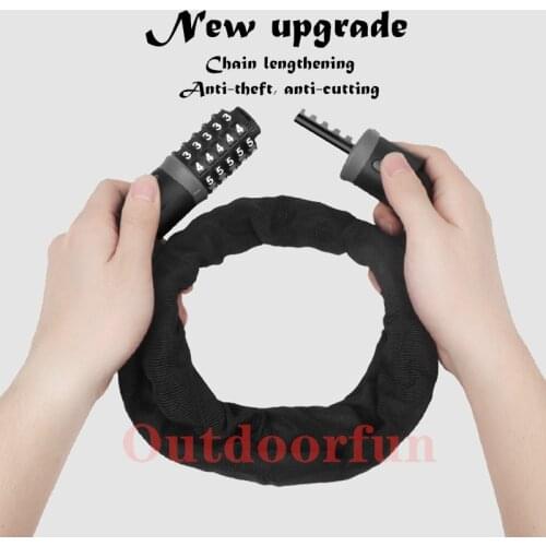 4 / 5 Digit Code Bicycle Alloy Steel Chain Lock Anti theft & cutting Scooter Motorcycle Bike Security Password Soft Collapsible