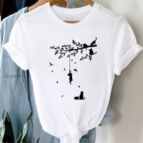 Women t-shirts Fashion Graphic Cartoon 90s Style Summer Clothes for Ladies Tees Tops Female T Shirt White Womens T-Shirt 2021