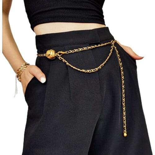 Fashion Chain Belt For Women Metal Waist Chain Designer Luxury Brand Female Dress Jeans Decoration Waistband
