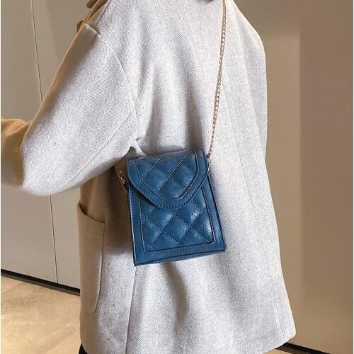 Winter Diamond Lattice Mini Flap Bag Crossbody Bag for Women Shouder Bag Mobile Phone Pouch Handbags Designer Bolsa Feminina Sac