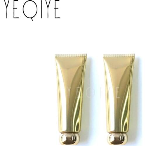 【10PCS】50ml Gold Aluminum Plastic Squeeze Bottle 50g Facial Cleanser Cream Soft Tube Cosmetic Lotion Bottles Cosmetic Tube