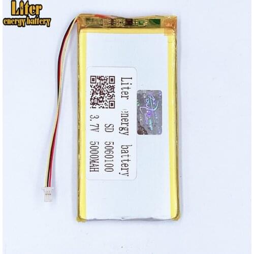 1.0MM 3pin connector 5060100 high capacity tablet pc Li-polymer battery 3.7V 5000mAh Li-po battery
