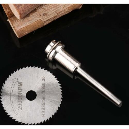 1Pc 35mm HSS Rotary Circular Cutting Disc Saw Blades Cut Off Wheel & 3.17mm Shank Mandrel Wood Plastic Grinder Drill Cutter Tool