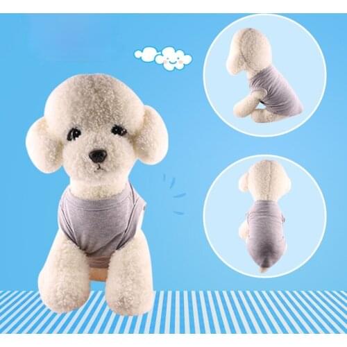 2021 Thin Pet T-shirt Solid Color Dog Vest Dog Sweatshirt Summer Clothes Pet Clothing Dog Clothes for Small Dogs