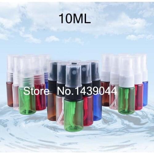 50pieces/lot) Colorful empty 10ml PET bottle 10cc Spray Pump Bottle mini small mist atomizer bottle