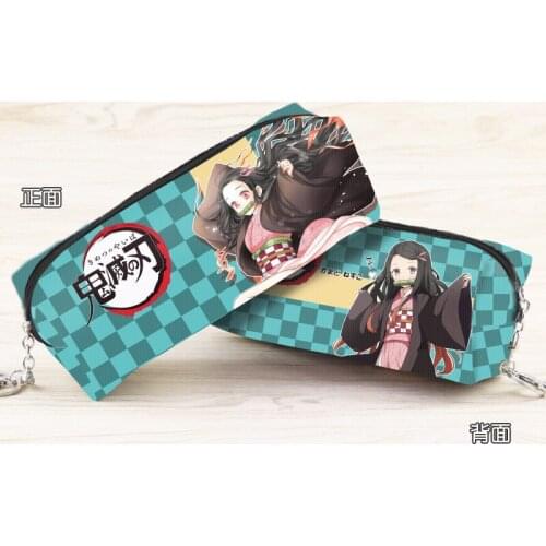 Anime Demon Slayer: Kimetsu no Yaiba/Kamado Nezuko Pen Bag Men and Womens Cosmetic Bag with Zipper Pencil Case