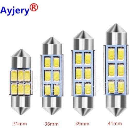 AYJERY 300Pcs 31mm 36mm 39mm 41mm Festoon LED Bulb C5W 5630 6 SMD 5730 Canbus Error Free Auto Interior White Dome Lamp Reading