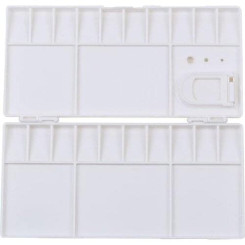 White Plastic Paint Palette Box Watercolor Tray With 25 Grids Flip Cap Folding Art Tool Supplies pigment powder
