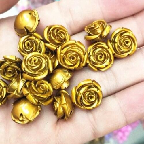 10pcs golden plated clay material beads flower shape for women bracelets making jewlery findings free shipping top selling 15mm