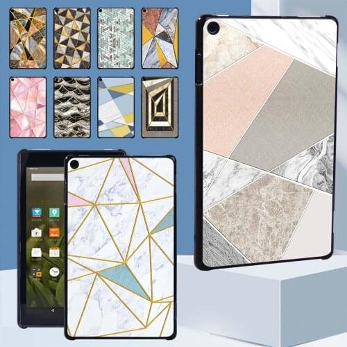 For Amazon HD 8 6th/7th/8th/10th Gen/HD 10 5th/7th/9th Gen/Fire 7 5th/7th/9th Gen Anti-Fall Shape Pattern Tablet Back Case+Pen