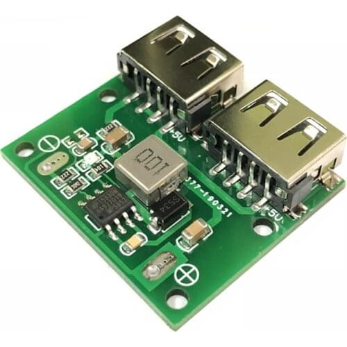 DC-DC Step Down Charger Power Module Dual USB Output Buck Voltage Board 9V 12V 24V to 5V 3A Car Charge Charging Regulator 6-26V