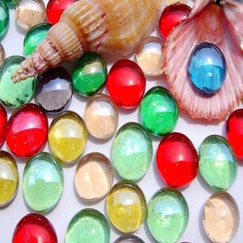 Decorative Glass Flat Pebbles Stones Rocks Beads Fish Tank Aquarium Decor Vase Filler Bottom Decoration