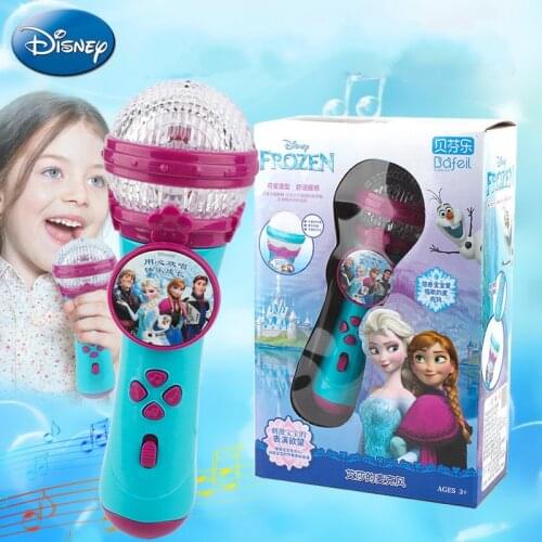 Disney Frozen Elsa Princess Singing Microphone Kids Musical Toys for Baby Learning Toys for Children Can Link To Mobile Phone