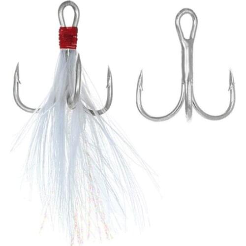 DYGYGYFZ 20pcs/box High Carbon Steel Fishhooks Super Sharp Solid Triple Hooks Barbed Fishing Hook 2/4/6/8/10/12# Treble Hooks