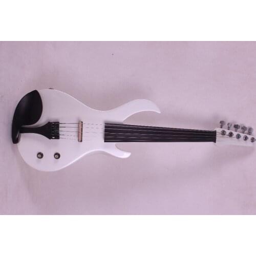 5 String white color Electric Violin New 4/4 Flame guitar shape Solid wood Powerful Sound fret 5-28