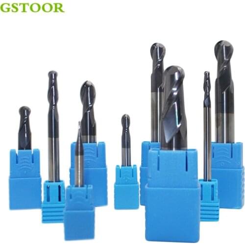 1PC Ball End Mill length 100mm 150L 2 Flute cutting HRC50 6mm milling tungsten steel auger milling cutter
